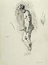FRANCESCO JACOVACCI, Standing Male Nude, pen